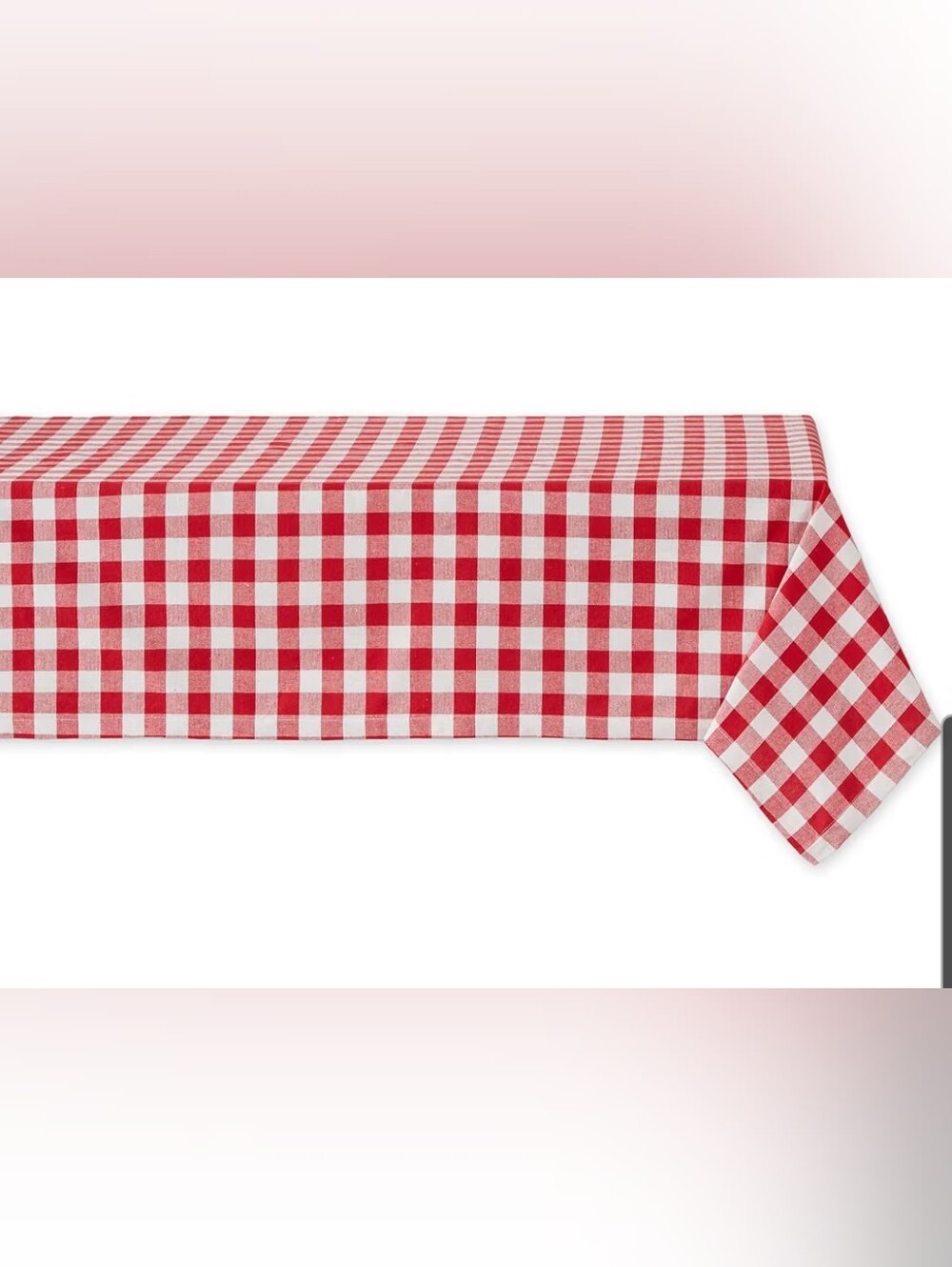 Red and White Checkered Cotton Gingham Tablecloth Size 60x84